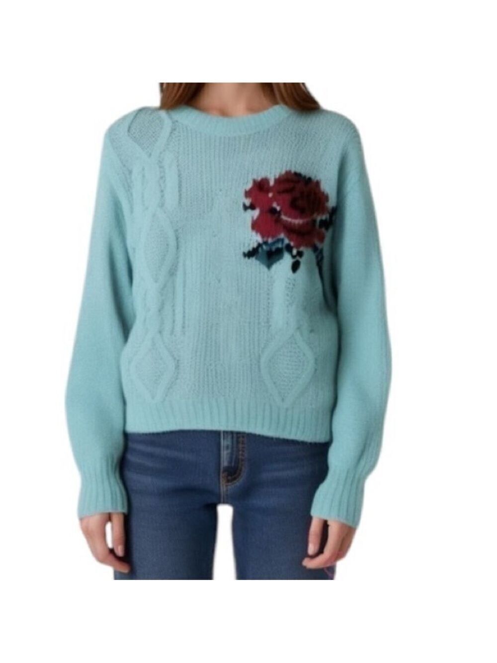 Vintage Hunter’s Glen Handknit Floral Sweater Size M